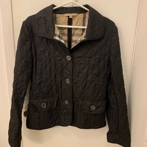 Black Diamond Quilted Burberry Jacket, size S